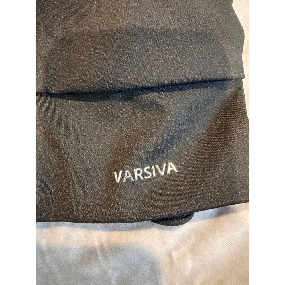 Varsiva Black Strappy Back Sports Bra Front Keyhole Cutout Activewear Top - Picture 2 of 6